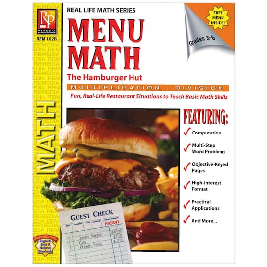 Menu Math: The Hamburger Hut Book, Multiplication &#x26; Division, Grade Level 3-6